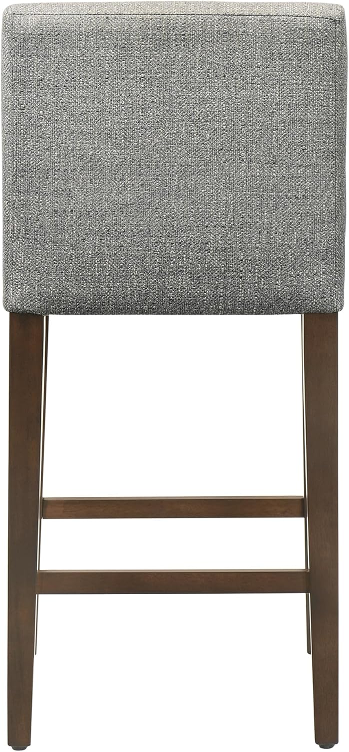 CHITA Counter Height Bar Stools Set of 3, 27" H Seat Height Upholstered Barstools, Fabric in Fog Grey