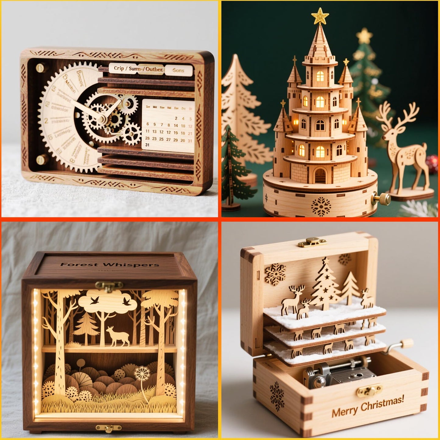 SNAIL GARDEN 6PCS Plywood Sheets with 37PCS DIY Wreath Making Kit, 12"x12" Craft Wood for Laser Cutting & Engraving, Includes Hemp Rope, Wood Beads, Bows for Home Decor Craft