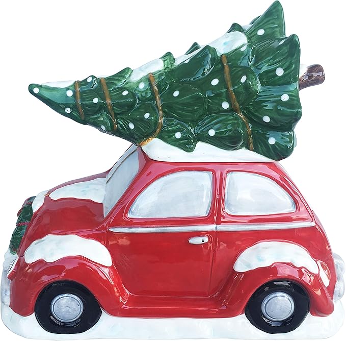 Blue Sky Ceramics Red Bug Tree Cookie Jar, Multi