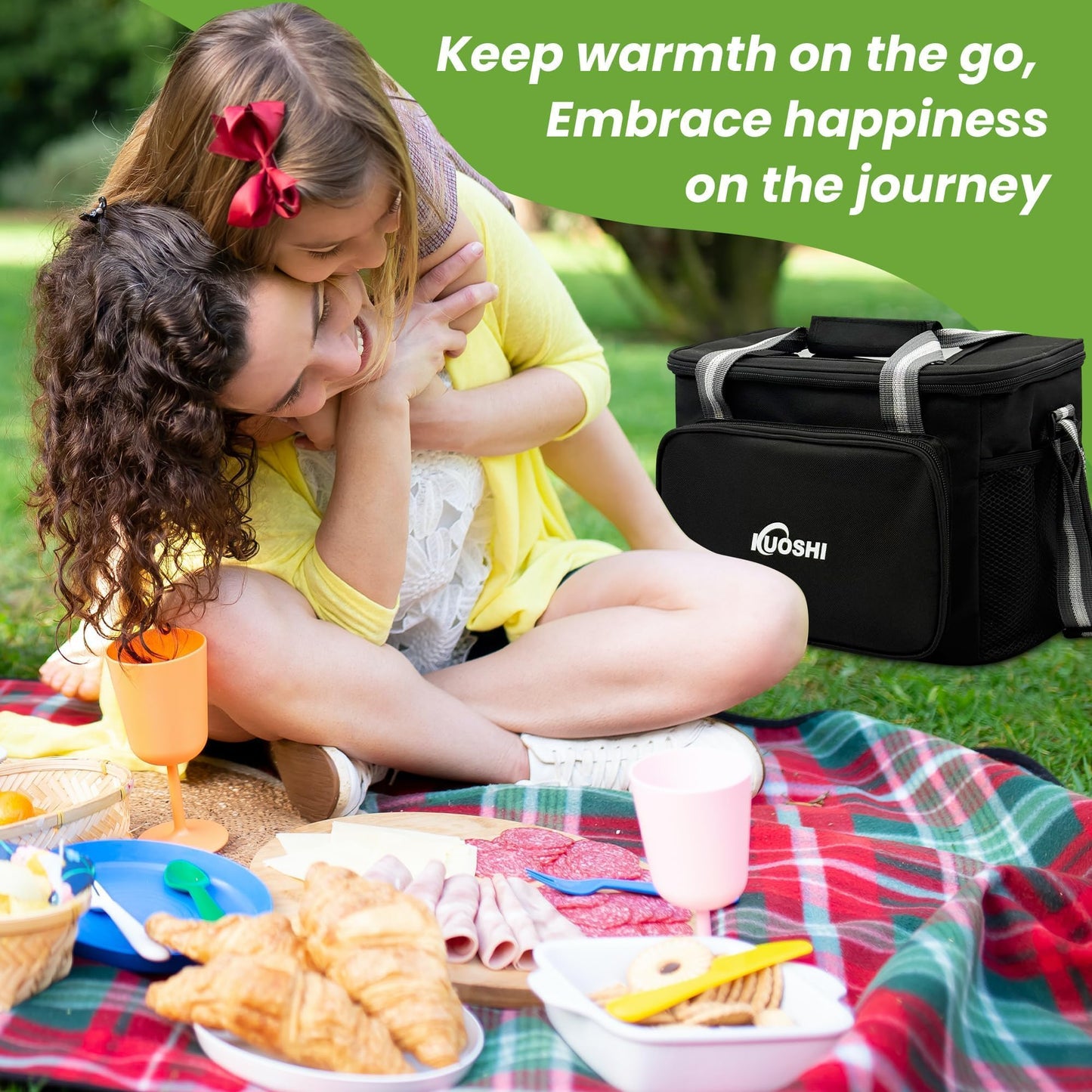 KUOSHI 14L Insulated Lunch Bag for Men/Women Leak-Proof Cooler Bag Liner & Soft Tote, Insulated Cooler Bag, Large Reusable Lunch Box for Work, Beach, Picnic, Fishing