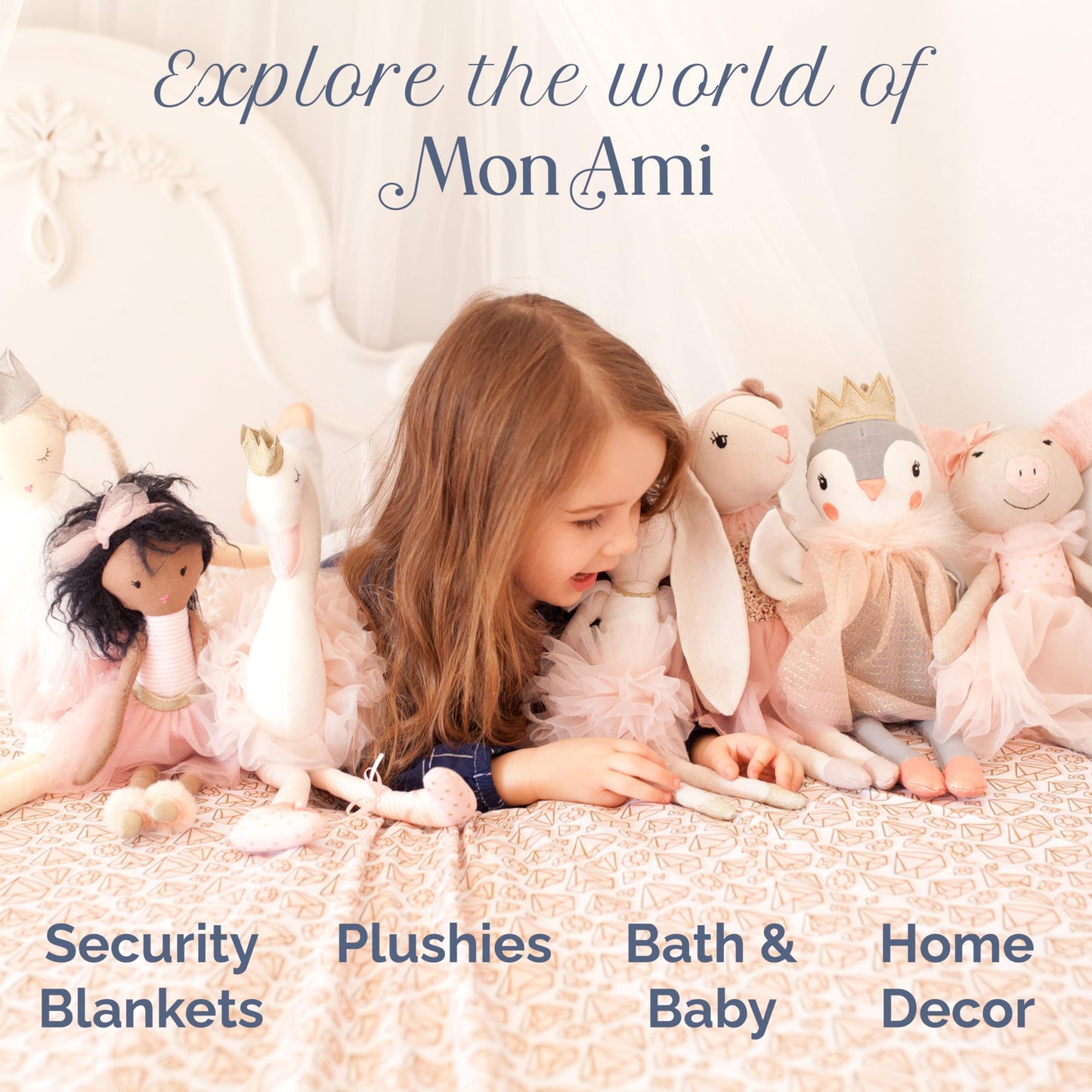 MON AMI Embroidered Swan Hanging Wall Canvas Banner | 10-Inch Plush Wall Décor for Nursery & Kids’ Room | Elegant Swan Design with Tassels | Whimsical Gift for Baby Showers & Birthdays