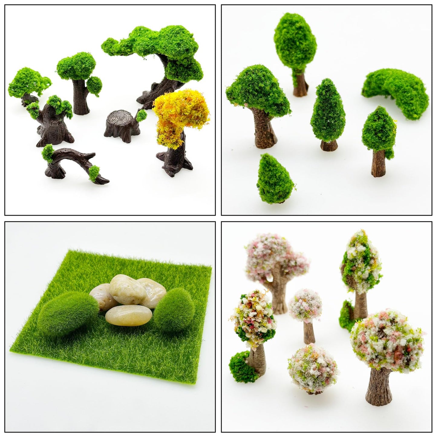 Woohome 66 PCS Miniatures Fairy Garden Accessories Outdoor, Mini Garden Kit, Micro Landscape Miniature Figurines for DIY Micro Landscape Ornaments