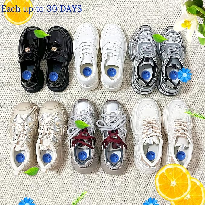 Odor Deodorizer Balls for Sneaker, 6 Pack Shoe Deodorizer Balls, Fresh Linen Sneaker Deodorizers Balls Strong Odor Eliminator Small Spaces Air Fresheners for Gym Bags, Drawers, Locker