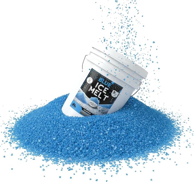 Peach Country Blue Ice Melt Pet Friendlier Eco-Friendly De-Icer, Fast-Acting Granules for Driveways, Walkways & Entryways, 45 lb Pail