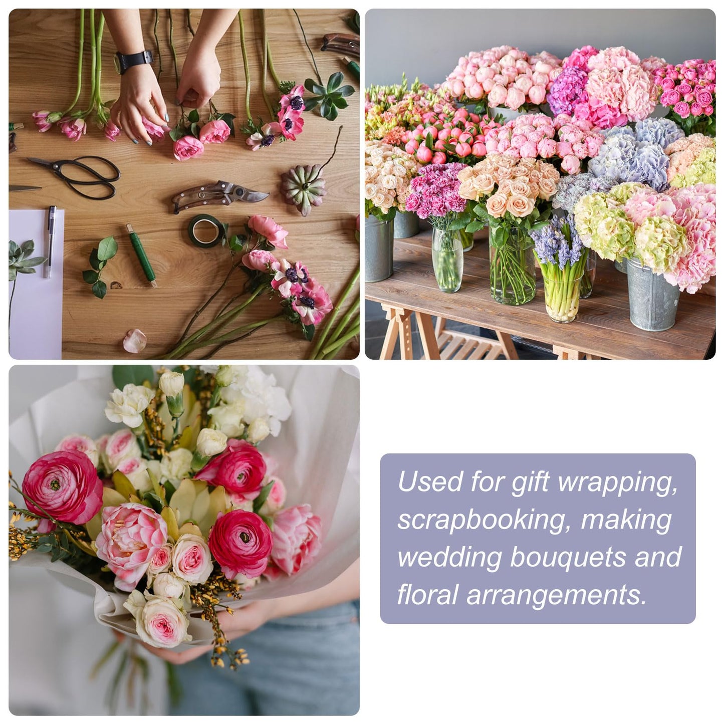 HARFINGTON 12 Rolls Floral Tapes 1/2 Inch 30 Yards Flower Adhesive Waterproof Tape for Floral Arranging Wedding Bouquet Wrap Craft Florist Tape, Grass Green