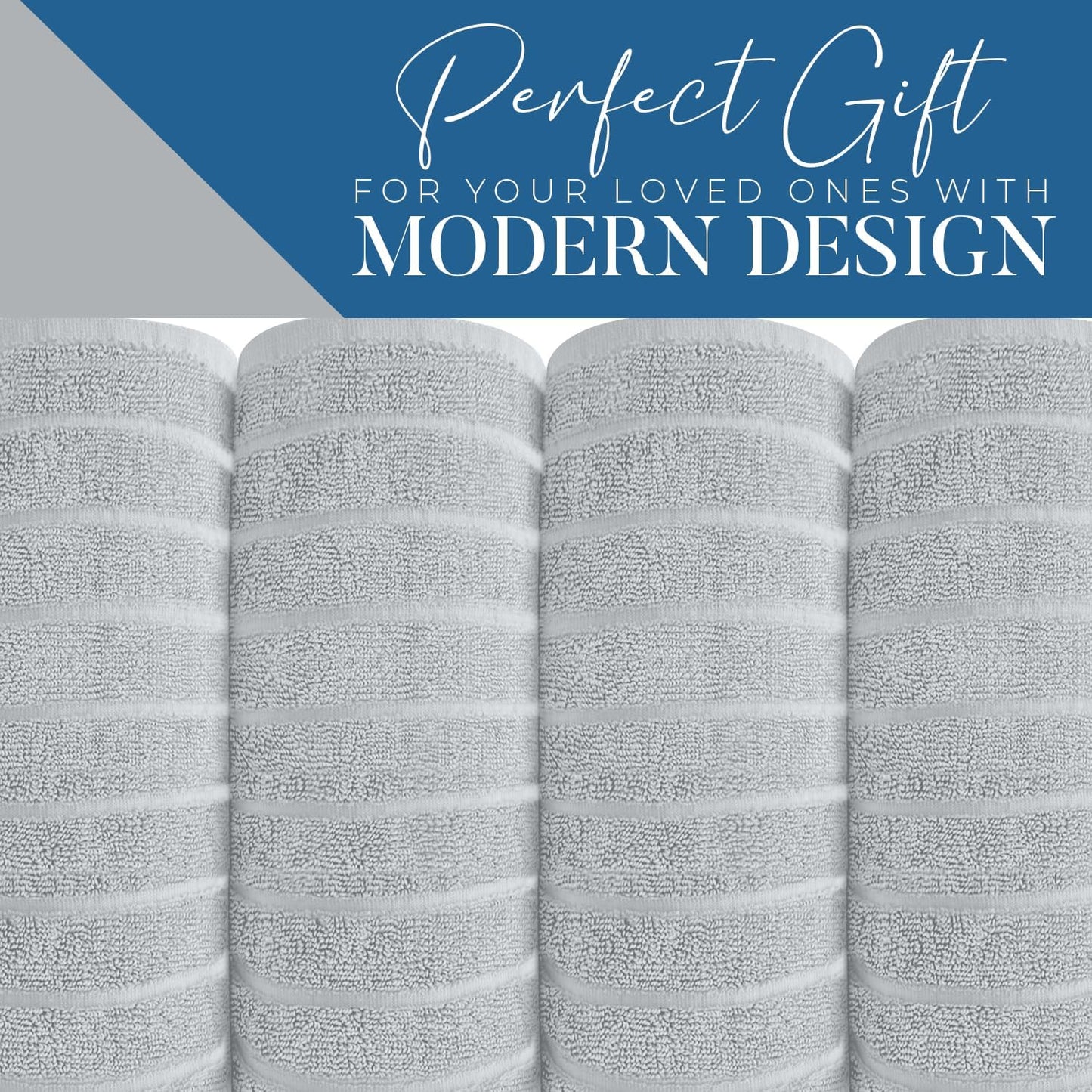 DAN RIVER Pack of 2 Bath Sheet 35x70 Inches, Extra Large Ribbed Oversized Bath Towels, Thick Absorbent Hotel Bath Towels - Highrise
