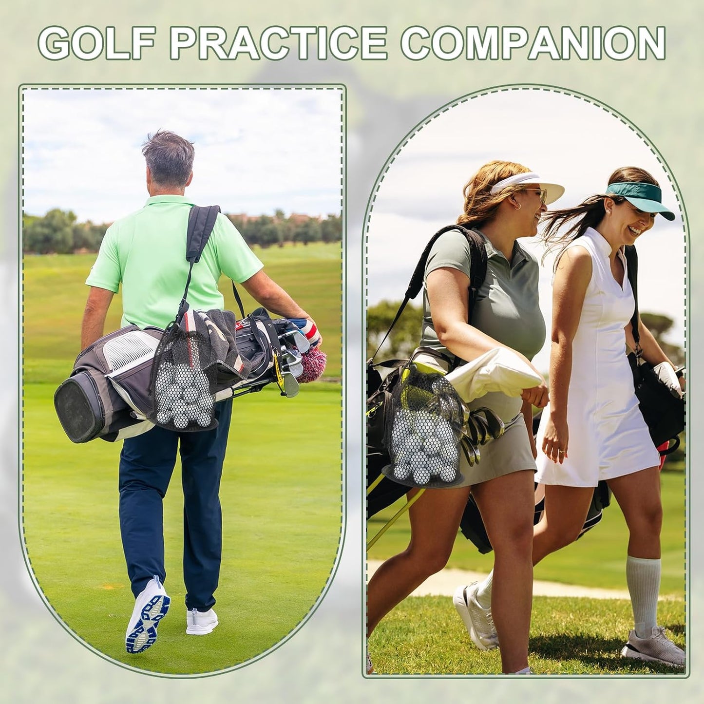 Golf Ball Storage Bag Nylon Mesh Golf Pouch with Adjustable Drawstring Closure for Outdoor Sports Supplies