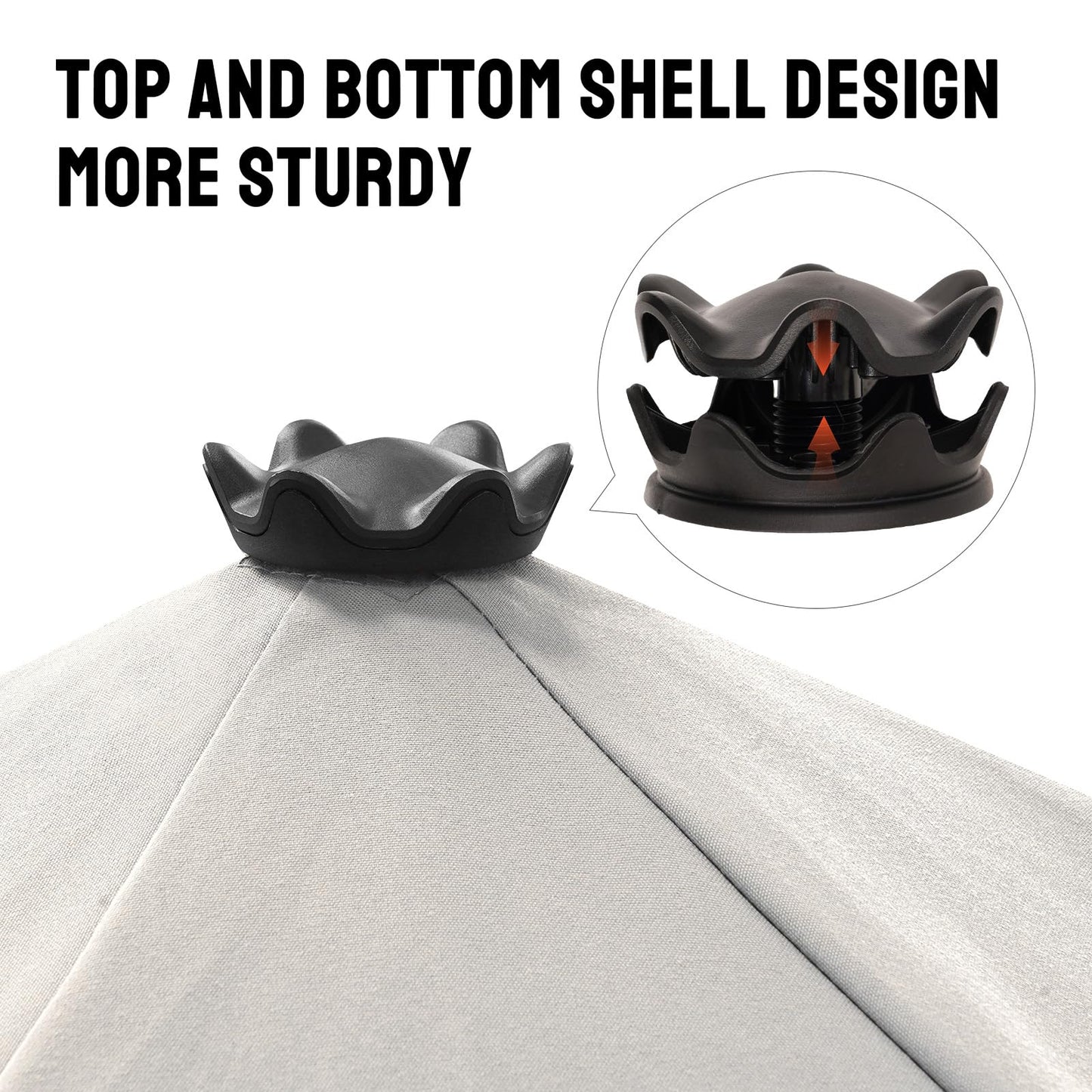 CROWN SHADES 9 Ft Patio Umbrella with Auto-Tilt & Olefin Fabric - Patented 90° Edge Connection Wind Resistant, Outdoor Umbrella for Table, Pool, Beach, Effortless Crank System(Base Not Included)