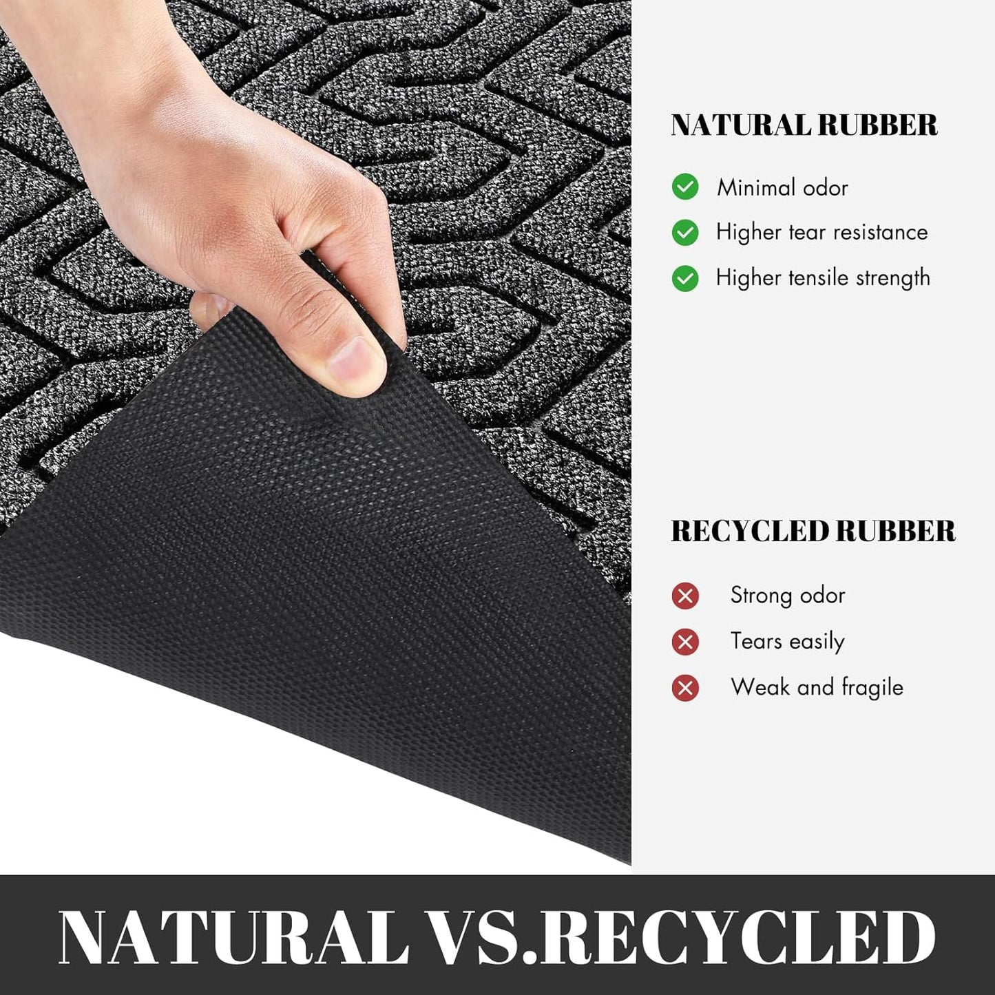 Yimobra 72x24 Indoor Outdoor Runner Rug, Heavy-Duty Entrance Mat for High Traffic Areas, Commercial Grade Welcome Door Mat, Easy Clean Mix Grey