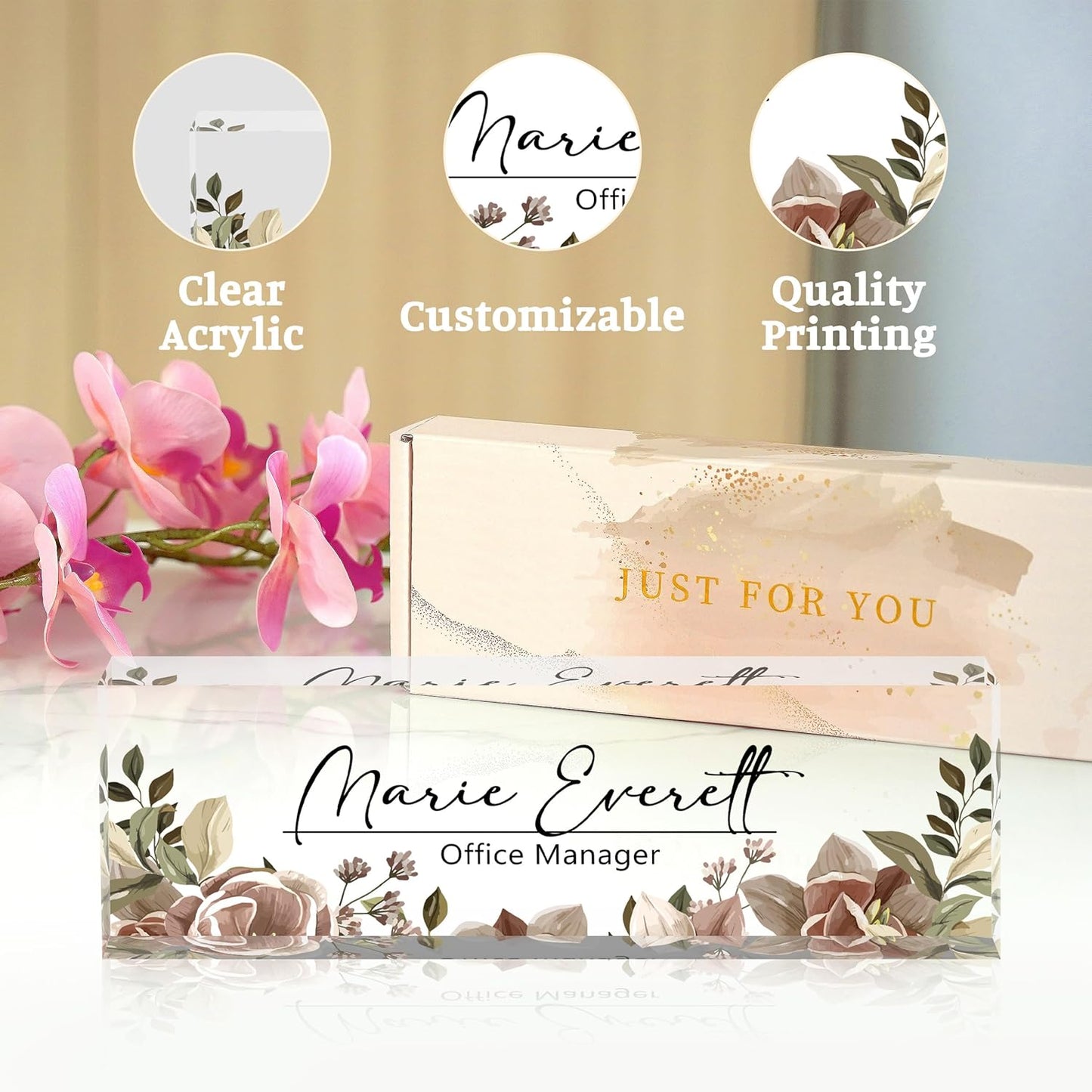 Desk Name Plate Personalized, Nurse Name Plate for Desk, Office Desk Decor for Women and Men, Employee Appreciation Gifts Office Gifts for Nurse