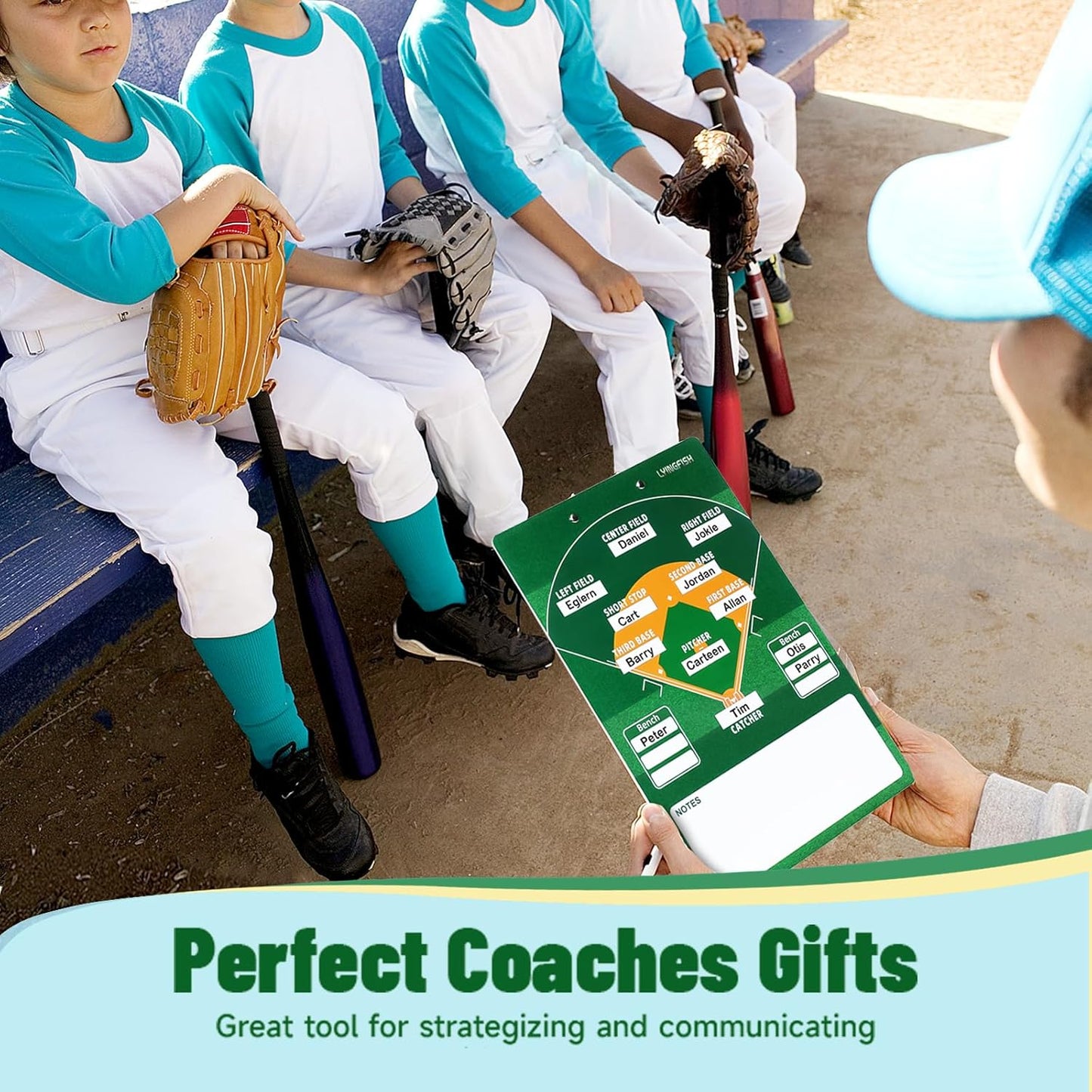 Dry Erase Coaches Clipboard, Reuse Baseball Dry Erase Coaching Board Double-Sided Baseball White Board for Coaches Writable and Erasable Coaching Board (Baseball)
