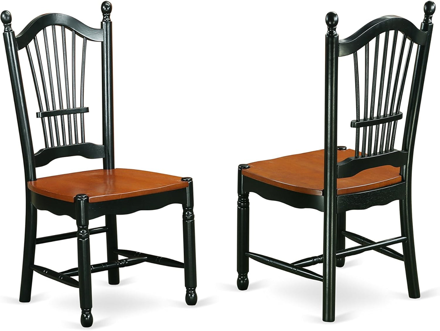 East West Furniture QUDO7-BCH-W 7 Piece Dining Room Table Set Consist of a Rectangle Kitchen Table with Butterfly Leaf and 6 Dining Chairs, 40x78 Inch, Black & Cherry