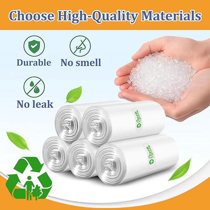 13 Gallon Strong Tie-Top Tall Kitchen Trash Bags 80 Count, fit 50 Liter Large Waste Basket, Unscented Plastic Garbage Bags Can Liners for Home Office Kitchen Bathroom Bedroom, White
