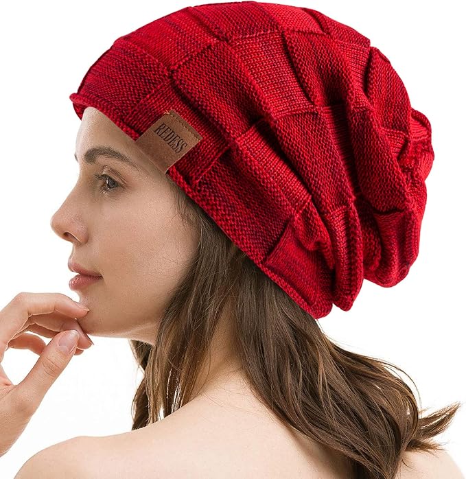 REDESS Beanie Hat for Men and Women Winter Warm Hats Knit Slouchy Thick Skull Cap