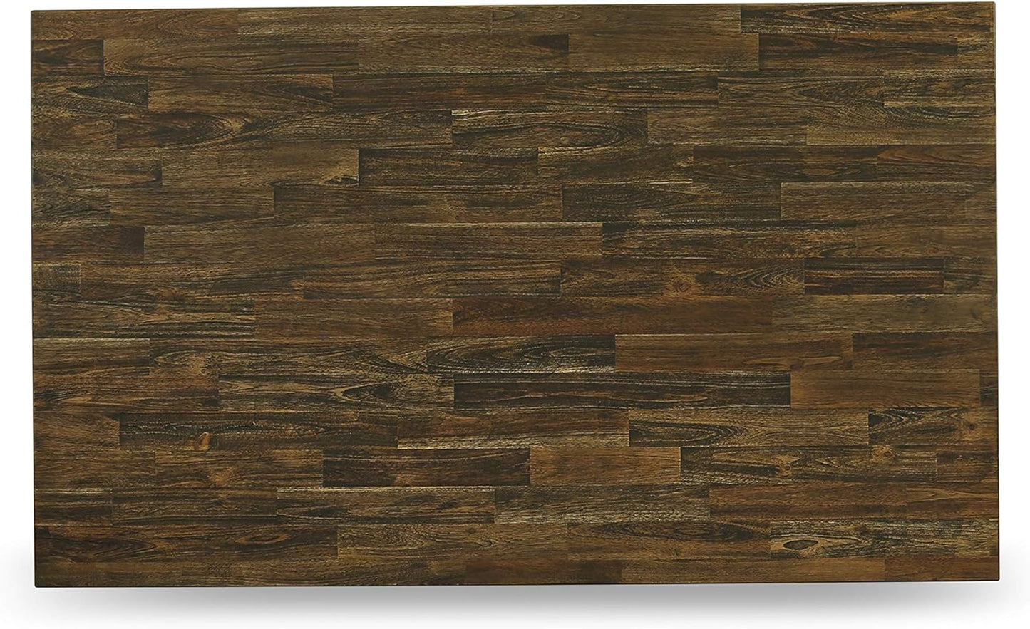 East West Furniture X677FL624-7 7 Piece Modern Dining Table Set Consist of a Rectangle Wooden Table with X-Legs and 6 Black Linen Fabric Parson Dining Chairs, 40x72 Inch, Multi-Color