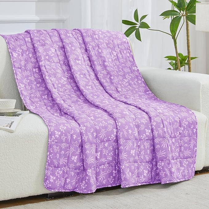 yescool Weighted Blanket for Adults (20 lbs, 60” x 80”, Mauve) Cooling Heavy Blanket for Sleeping Perfect for 190-210 lbs, Queen Size Breathable Blanket with Premium Glass Bead, Machine Washable