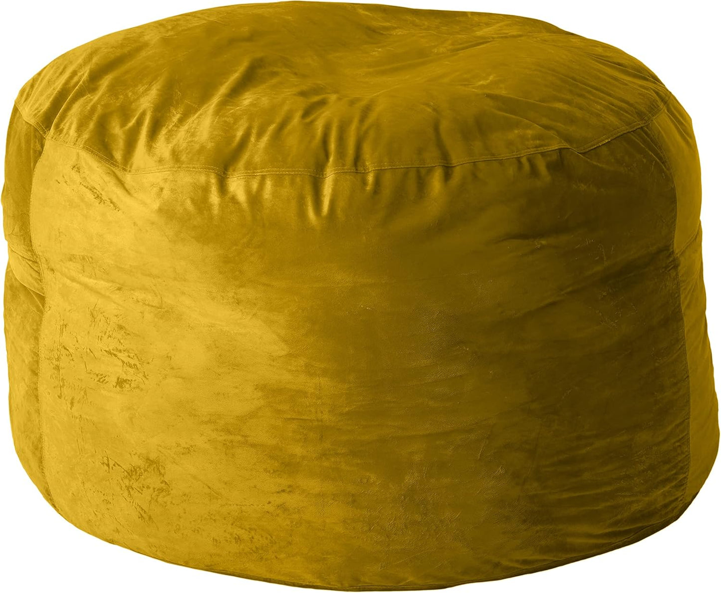 Sofa Sack Bean Bag Chair Cover Only, for Adults and Kids, Without Filling Comfy Fluffy Round or Oval Beanbag Chair Cover Replacement, Lazy Sofa Cover for Reading Chair or Floor Chair, 5-Feet, Lemon