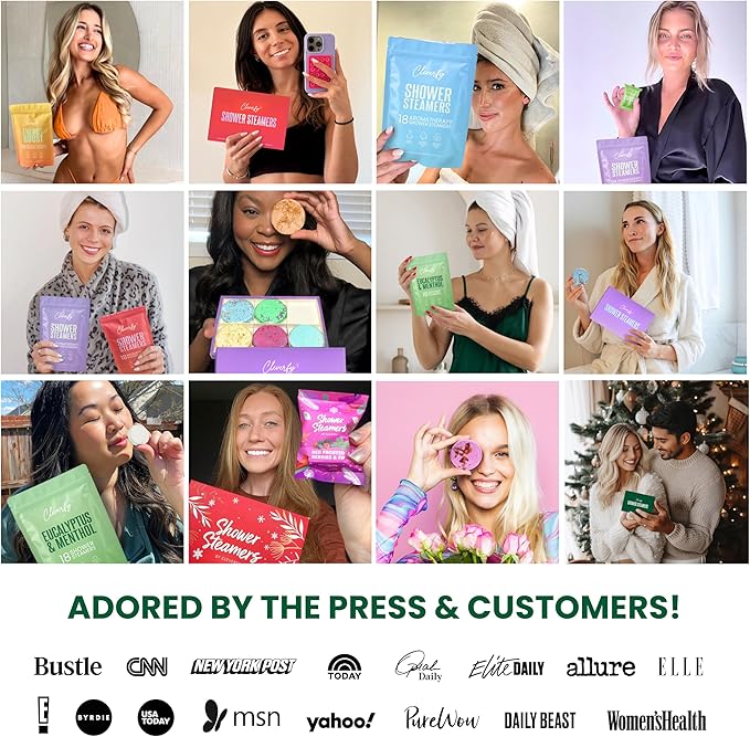 Cleverfy Shower Steamers Aromatherapy – Stocking Stuffers for Teen Girls, Women and Wife – Christmas Gifts for Teens and Women – White Elephant Gifts for Adults – 6 Tablets