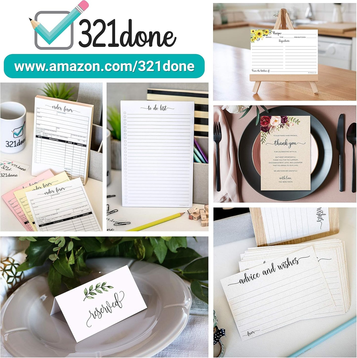 321Done To Do List Notepad - 50 Sheets (8.5" x 11") To-Do's Notepad Tear Off, Planning Memo Pad, Planner Checklist Organizing - Made in USA - Simple Script - Wide-Ruled
