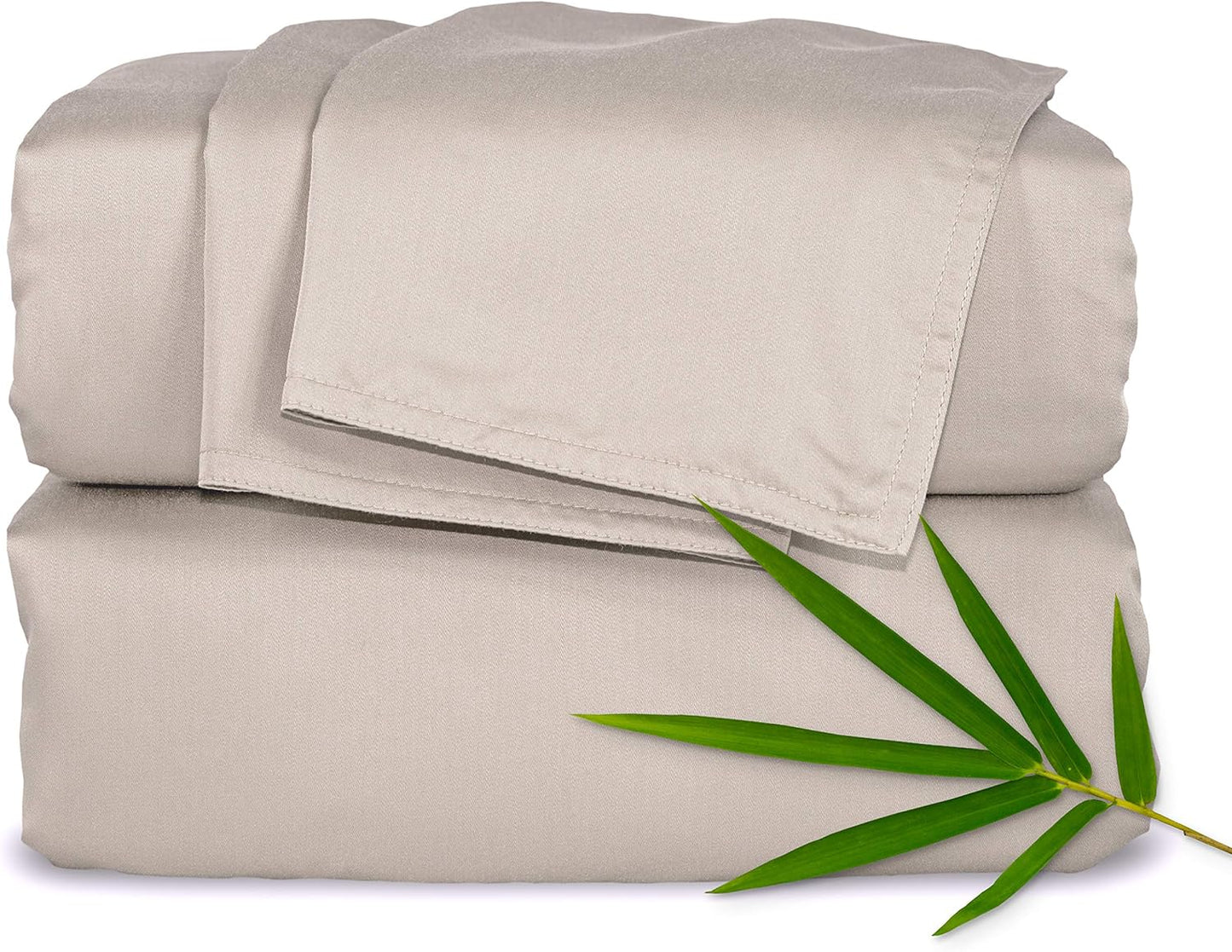 Short Queen Sheets by Pure Bamboo for RV Camper (60"x75") - Genuine 100% Organic Viscose Derived from Bamboo Bed Sheet Set, Soft & Cooling, Lifetime Quality Promise (Short Queen, Sand)