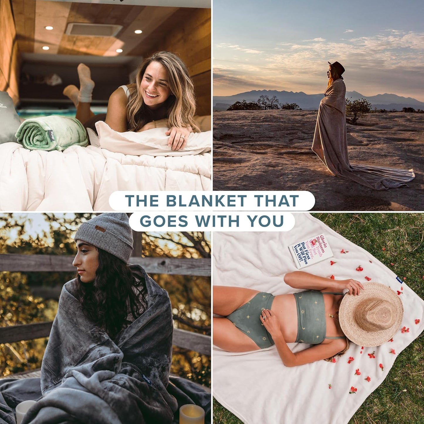 Bare Home Fleece Blanket - Throw Travel Blanket - Grey - Lightweight Blanket for Bed, Sofa, Couch, Movie Night, Camping, and Travel - Microplush - Ultra Soft Warm Blanket (Throw/Travel, Grey)