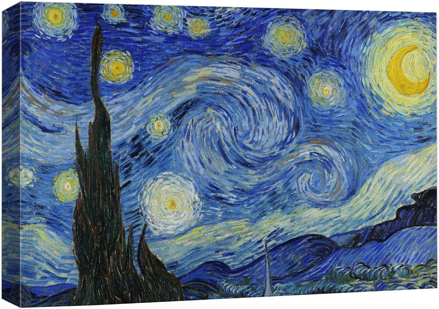 wall26 - Starry Night by Vincent Van Gogh - Canvas Art Wall Art - 32" x 48"