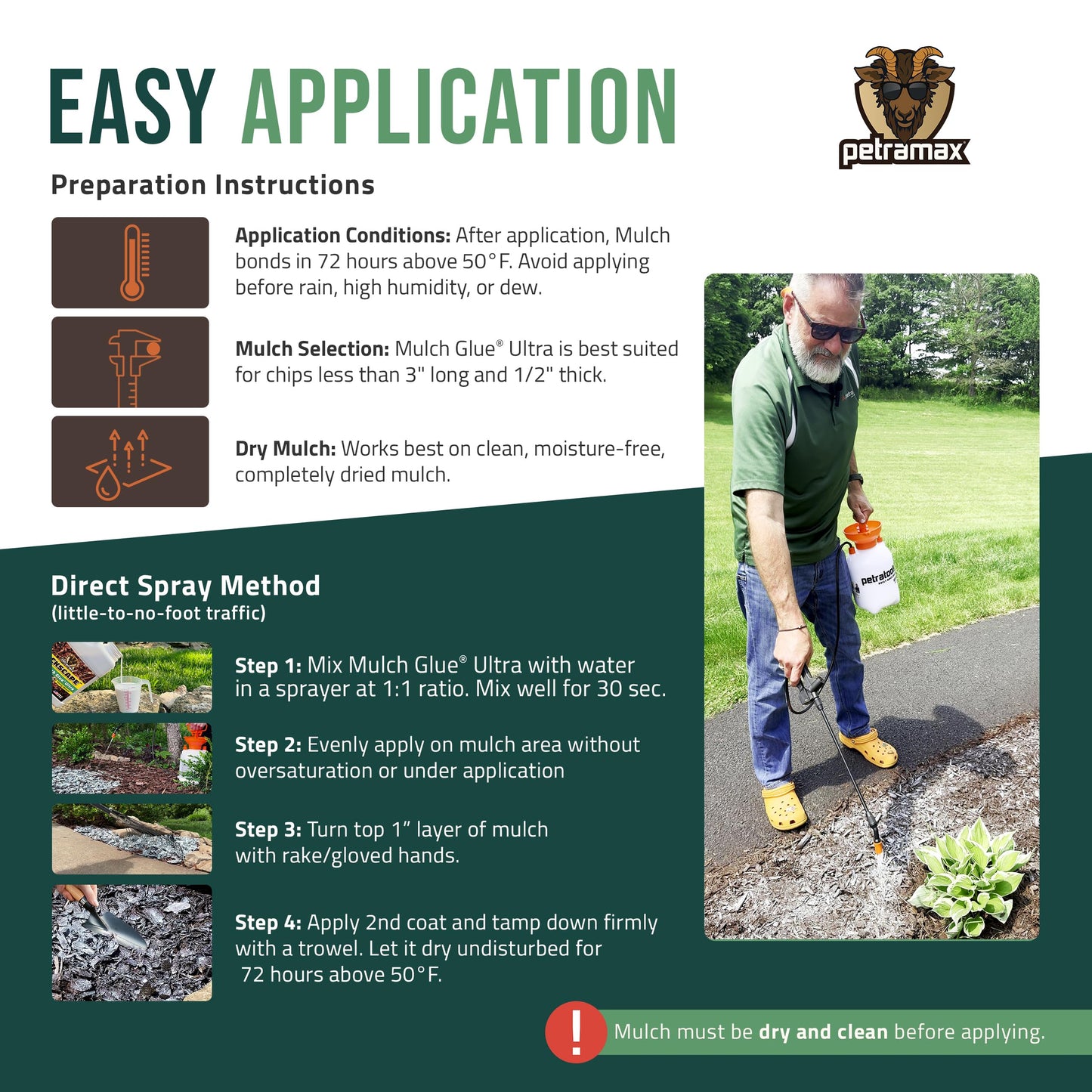 Lockscape Mulch Glue for Landscaping Ultra Concentrated (64 Ounce) - Lasts Up to 2 Years, Non-Toxic, Concentrated Landscape Binder - Strong Mulch and Pine Straw Glue for Landscaping, Pine Straw & More
