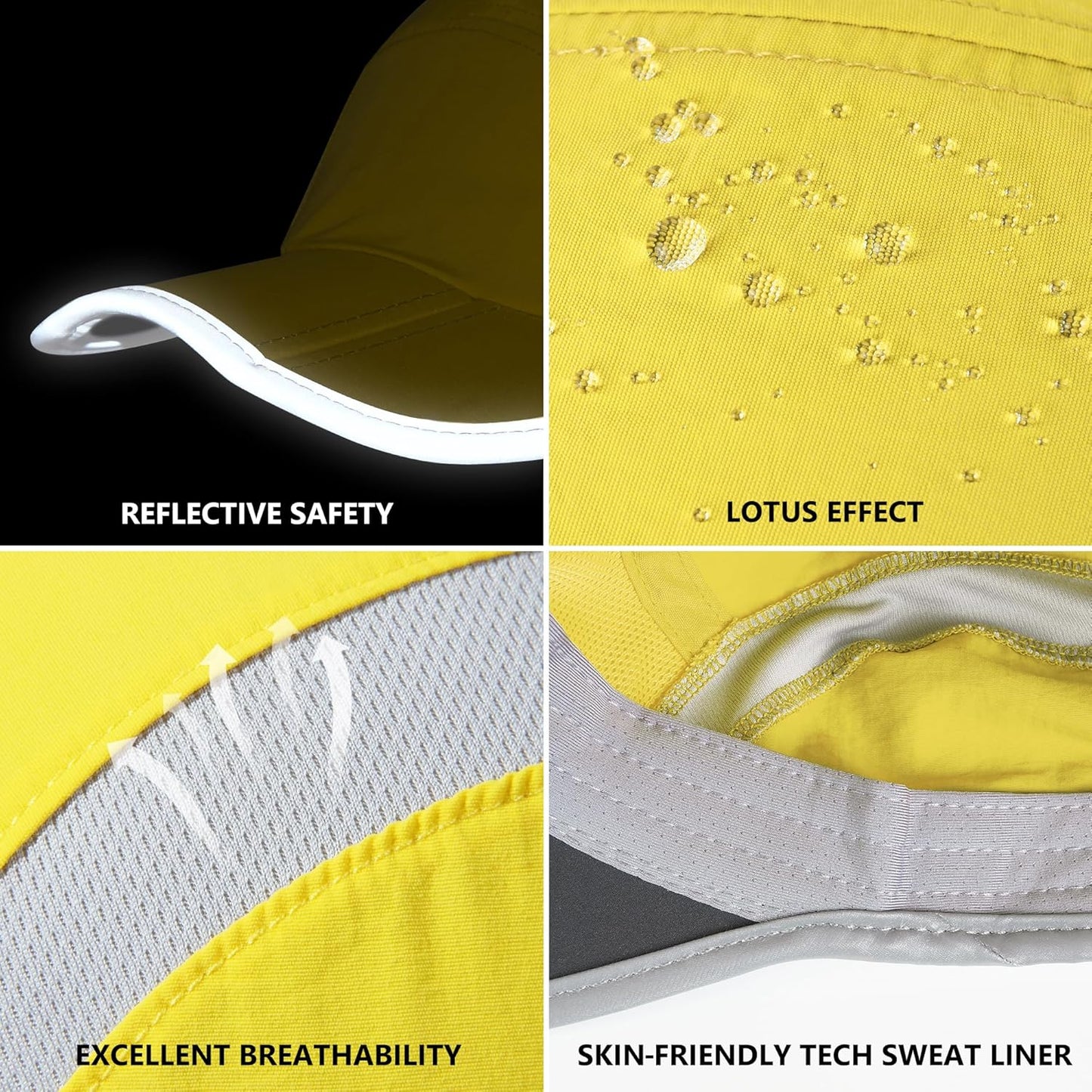 GADIEMKENSD Reflective Folding Outdoor Hat Unstructured Design UPF 50+ Sun Protection Sport Hats for Womens and Mens