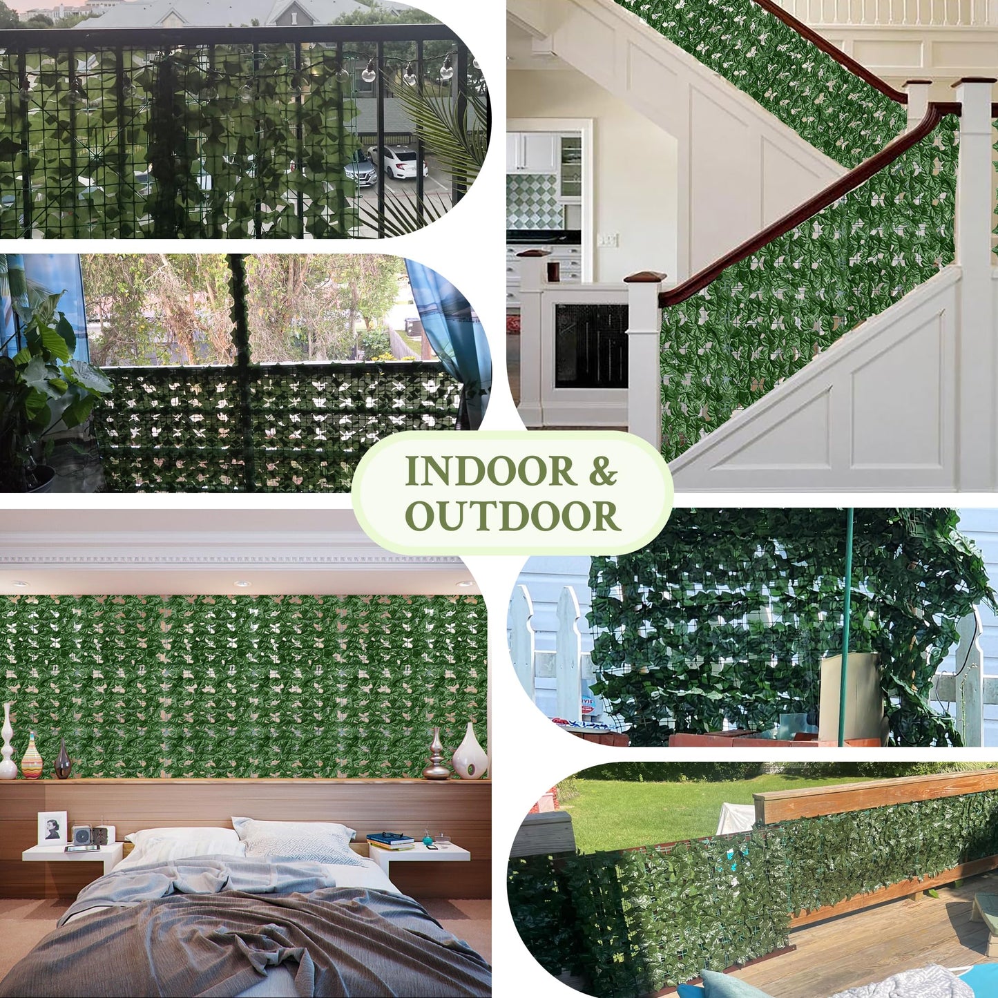 ODTORY Artificial Ivy Privacy Fence Wall Screen,40X120 in UV-Anti Faux Greenery Backdrop Ivy Vine Leaf Hedges Fence Panels for Patio, Balcony, Garden, Backyard Indoor Outdoor Green Wall Decor