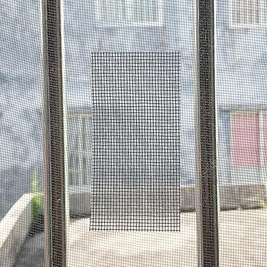 Grey Window Screen Repair Kit 16.5FT 3-Layer Strong Adhesive & Waterproof Tape Fiberglass Covering mesh, Repair for Window Screen and Screen Door tears Holes