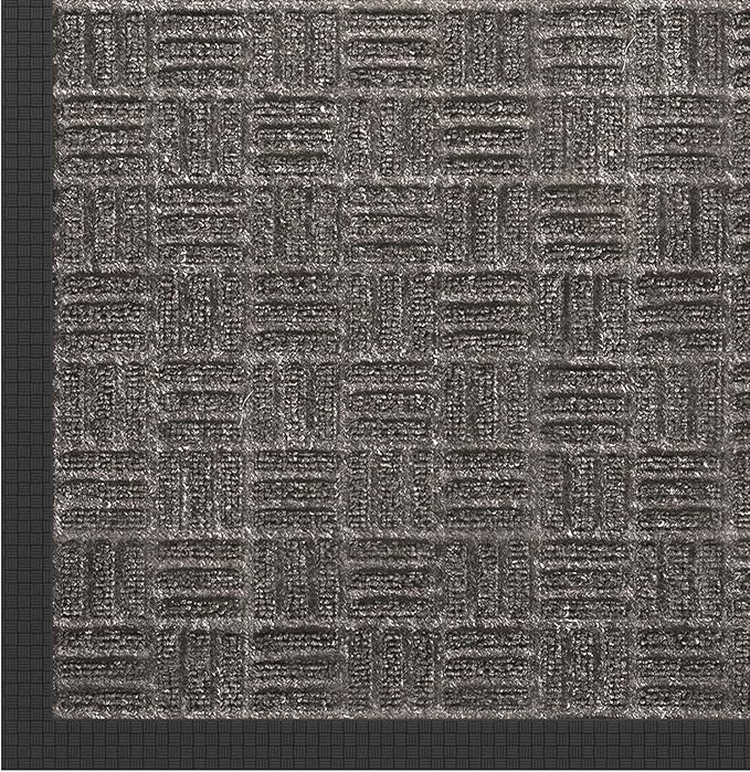 Sweet Home Stores Indoor/Outdoor Rug Ribbed Waterproof Design Multi-Purpose Rubber Mat, Perfect for Kitchens, Entryways, Living Rooms, Office, 18" x 30", Charcoal