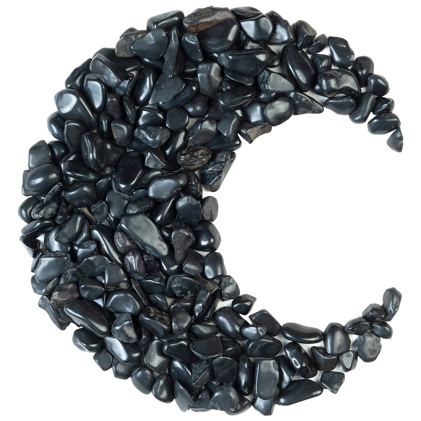 Crocon Polished Black Tourmaline Chips Bulk Natural Stone Raw Gemstone Tumbling Cabbing Polishing Gem Mining Chakra Balancing Reiki and Crystal Healing Good Luck Home Office Décor (1/2 LB)