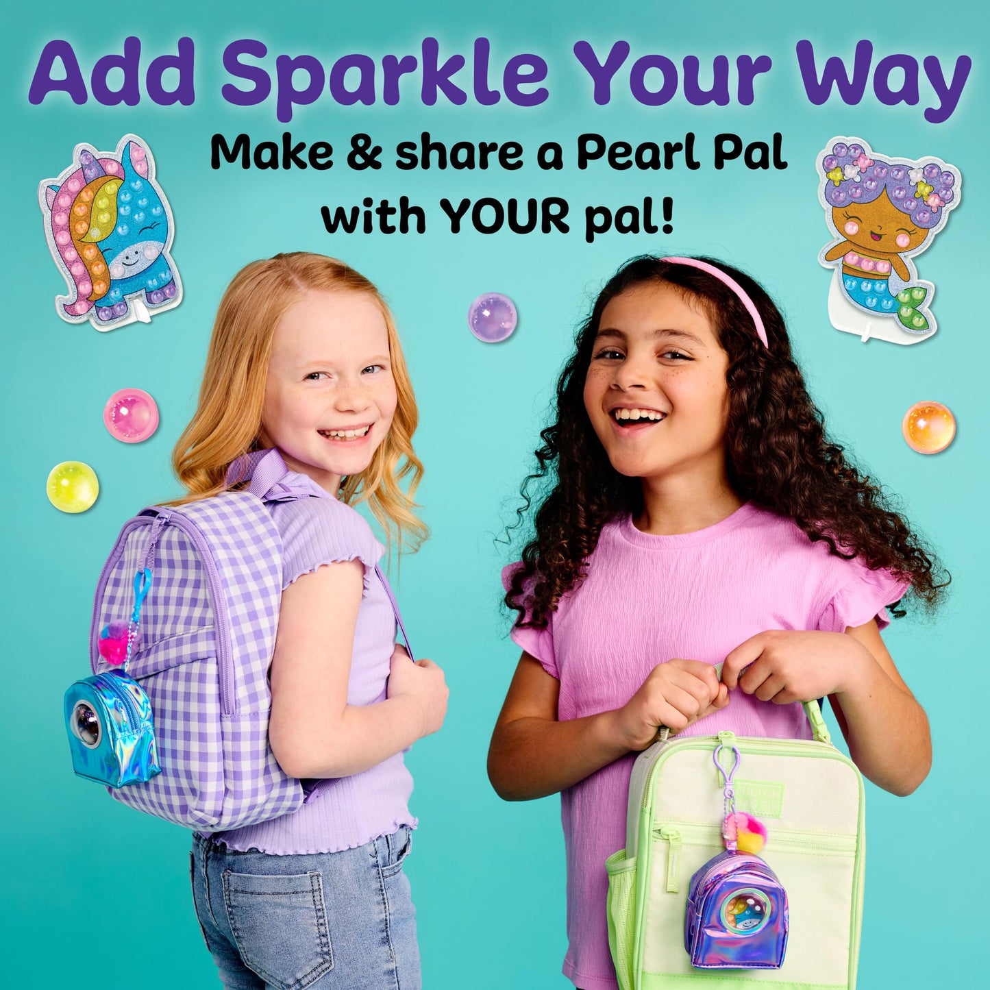 Creativity for Kids Bubble Gems Backpack Keychains - DIY Diamond Art Kits for Kids, Unicorn Toys for Girls, Gem Art Mermaid Gifts for Girls (Ages 6+)