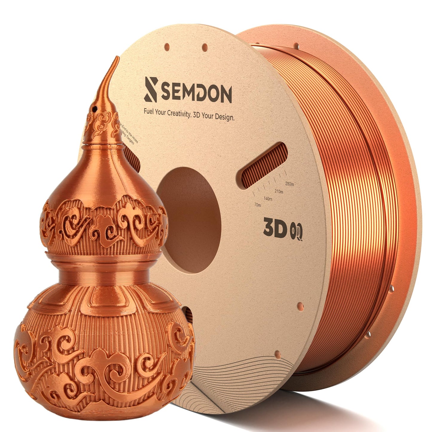 Silk Copper PLA Filament 1.75mm | Metallic Shine, Low Warping & Fast Cooling | 0.02mm Precision | Ender 3/V2/Pro/S1, Cosplay, Je