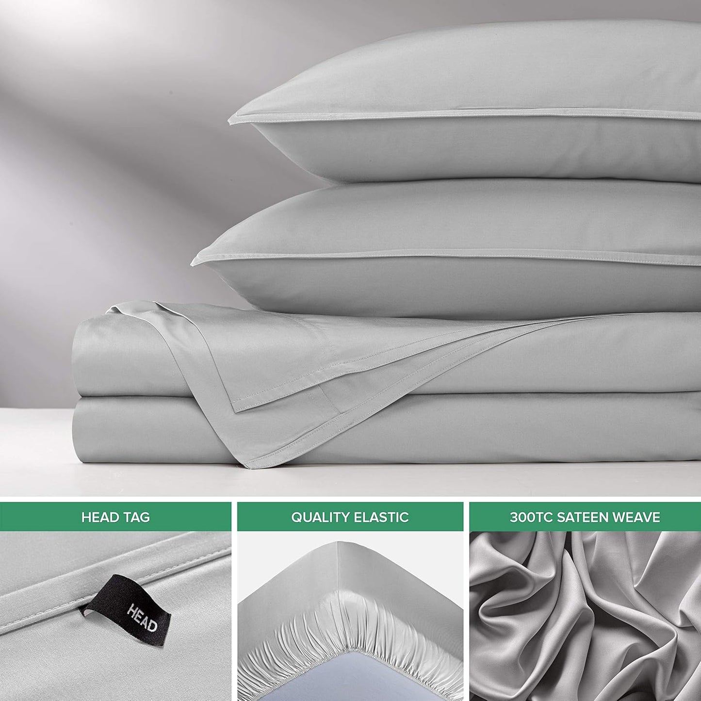 Short Queen Sheets by Pure Bamboo for RV Camper (60"x75") - Genuine 100% Organic Viscose Derived from Bamboo Bed Sheet Set, Soft & Cooling, Lifetime Quality Promise (Short Queen, Silver Pearl)