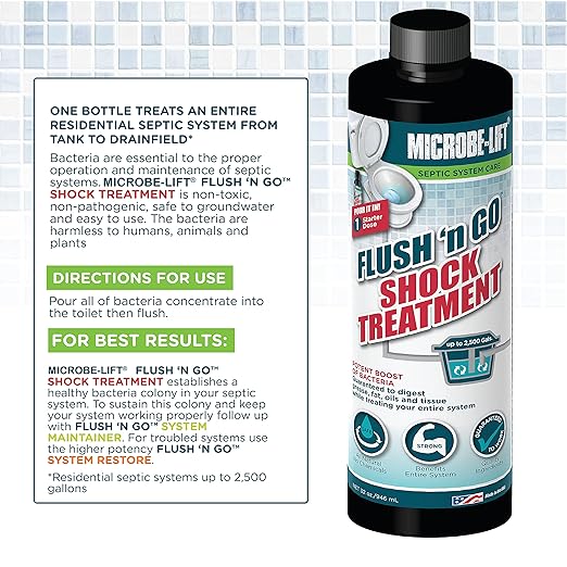 Microbe-Lift Septic Tank Treatment, Flush 'N Go Shock Treatment, 32 Ounces