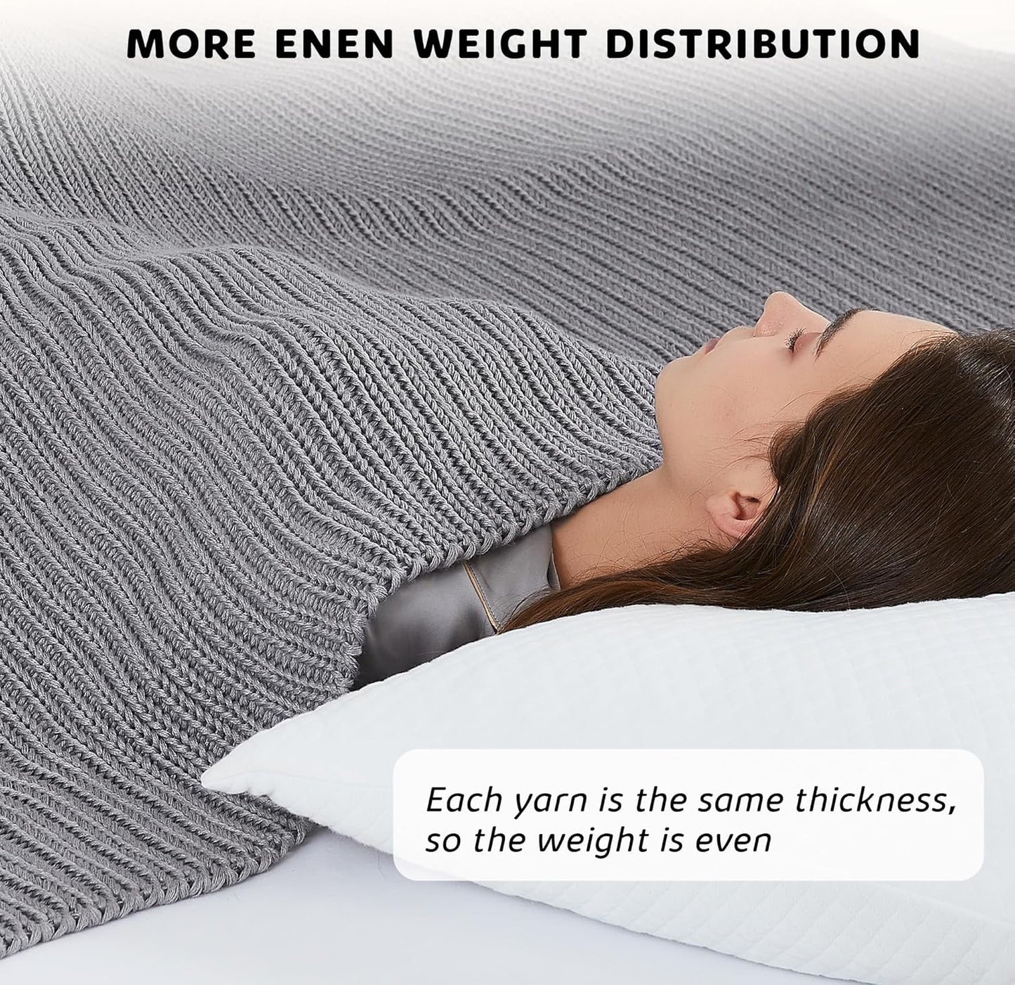 L'AGRATY Knitted Weighted Blanket - 48"x72" 20lbs Cooling Chunky Knit Heavy Blanket for Adults Braided Crochet Throw Thick Cable Yarn Knit Decorative No Beads Evenly Weighted Machine Washable