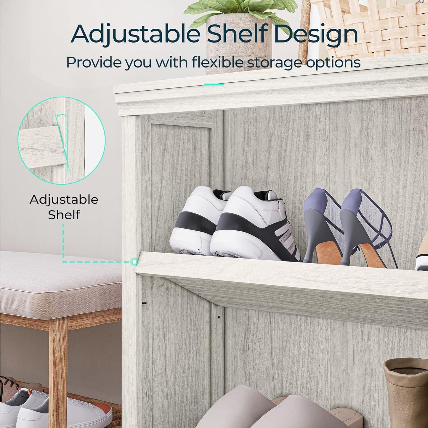LINSY HOME 2-Tier Bookcase and Bookshelf, Small Wood Display Storage Shelves Farmhouse Bookshelf for Home Office, Living Room, Bed Room - White Oak