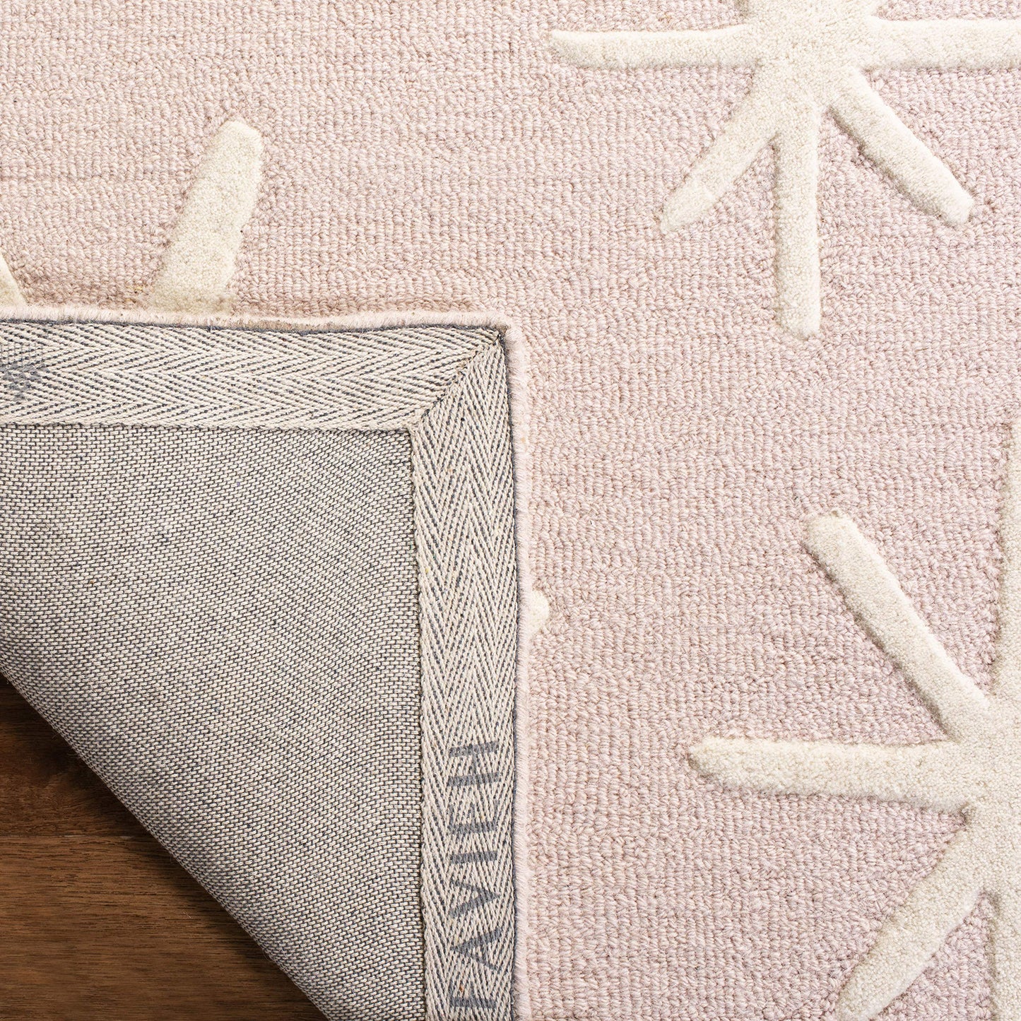 SAFAVIEH Area Rug 8x10 - Kids Collection - Large - Pink & Ivory, Handmade Wool, Starburst Design, Ideal for Bedroom, Playroom, Nursery, Boys & Girls Room (SFK908P)