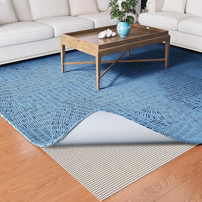Non-Slip Rug Pad Gripper 10x14 Feet, Anti Skid Mat for Under Area Rugs, Keeps Rugs in Position and Safe, Thick Cushioned Carpet Pad for Hardwood Floors Protection