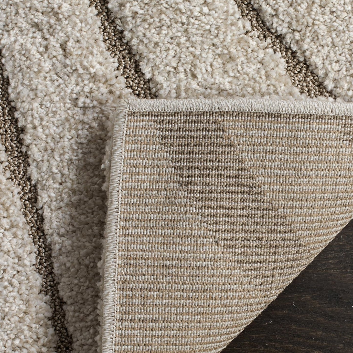 Florida Shag Collection Area Rug - 6' X 9', Cream & Beige, Non-Shedding & Easy Care, 1.2-Inch Thick Ideal for High Traffic Areas in Living Room, Bedroom (SG471-1113)