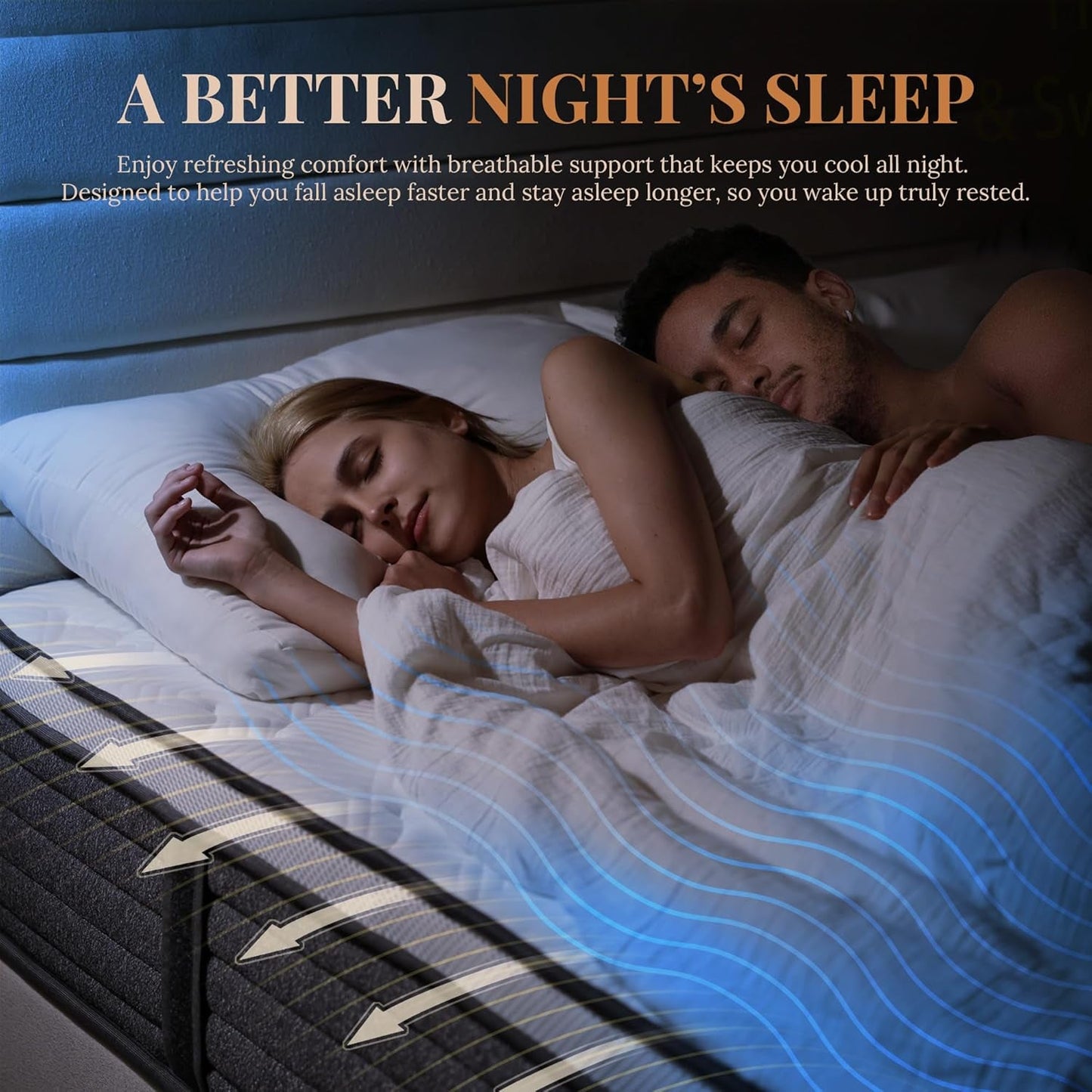 Queen Mattress, 12 Inch Queen Size Hybrid Mattresses in a Box, Medium Feel Foam and Individual Pocket Springs, Fiberglass Free Bed Mattress, Extra Edge Support, Pressure Relief, Certipur-Us