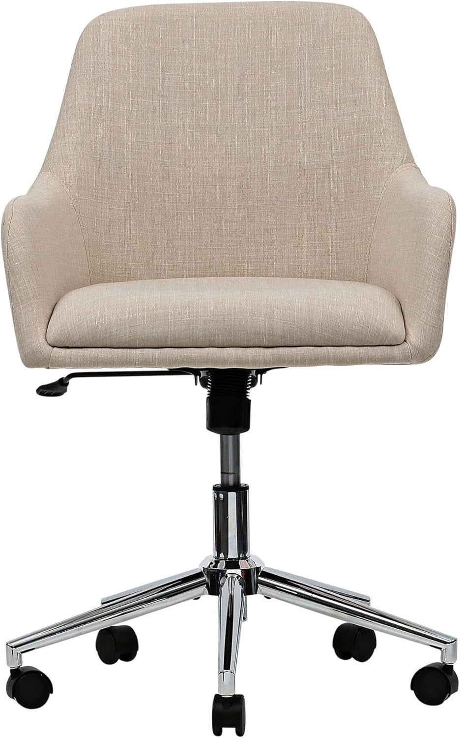 Office Chair - Workspace by  Mid-Century Task Chair, Supports up to 275 Lb, 18.9" to 22.24" Seat Height, Cream Seat, Cream Back