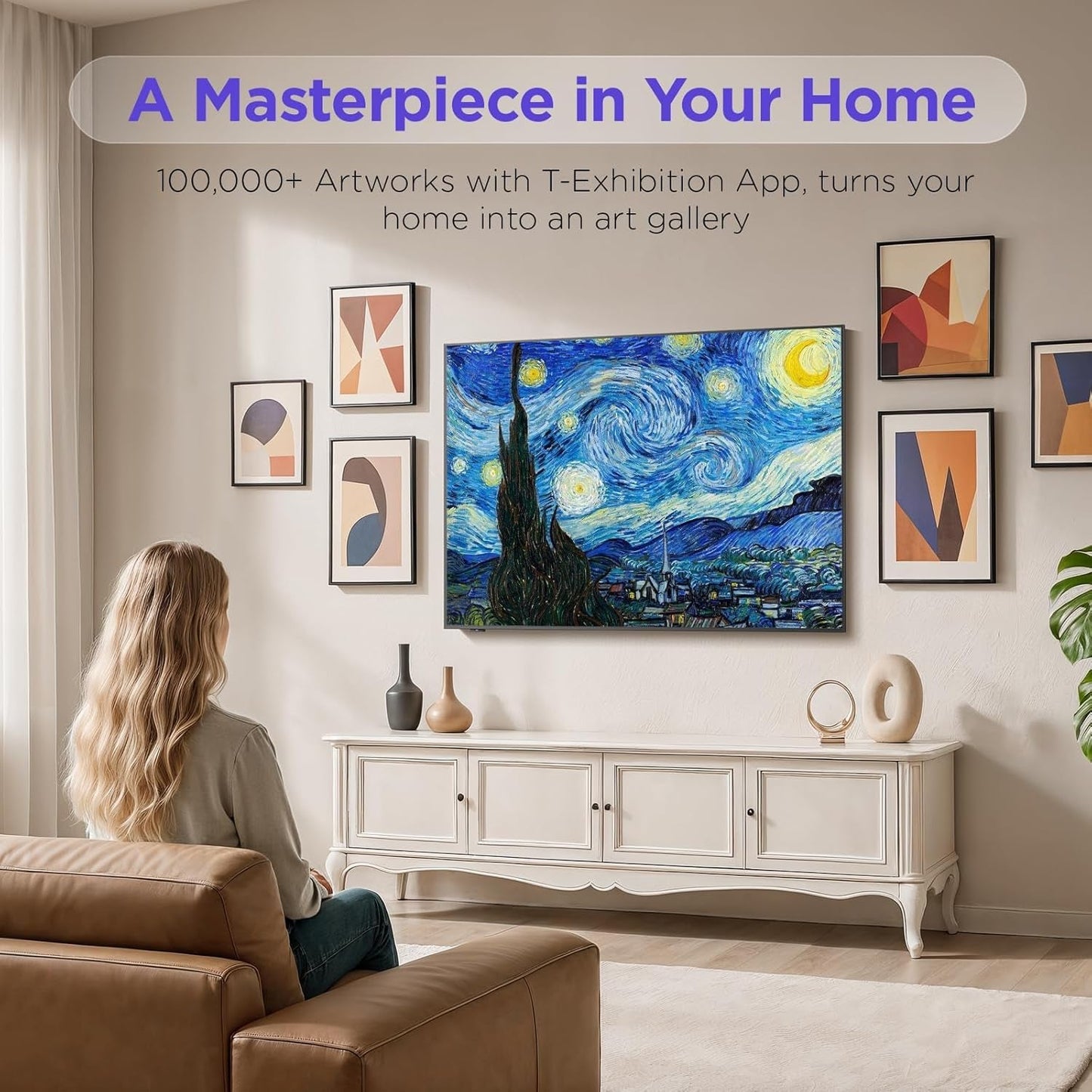 65-Inch Class QLED 4K Smart TV, Ultra-Slim Picture Frame TV, 144Hz, HDR, Art Mode W/Ai Art, Wide Color Gamut, Dolby Vision IQ, Dolby Atmos, Google Assistant Voice Remote(65F75, 2025 Model)
