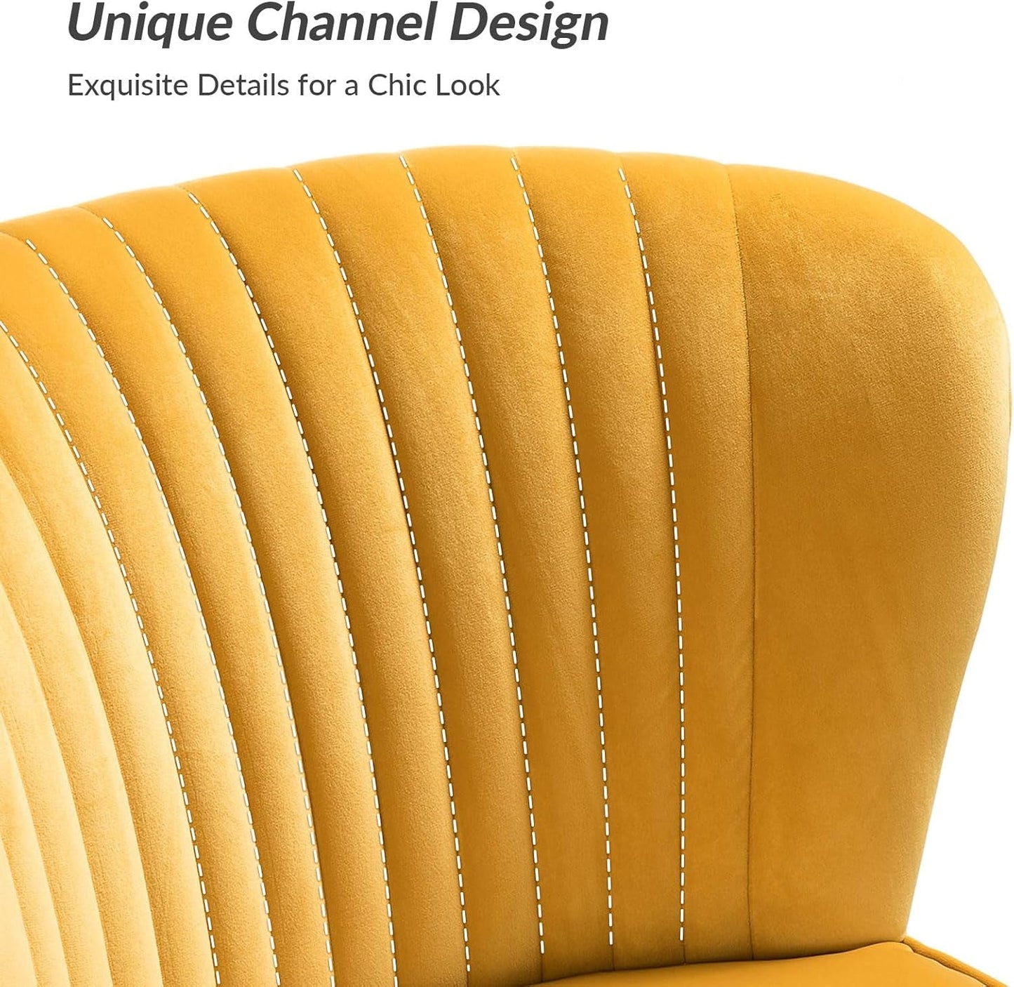 Velvet Loveseat Sofa with Gold Legs, Mid-Century Modern Upholstered Love Seat Couch, Tufted Small 2-Seat Sofa Armless for Living Room, Bedroom, Apartment Small Spaces, Mustard