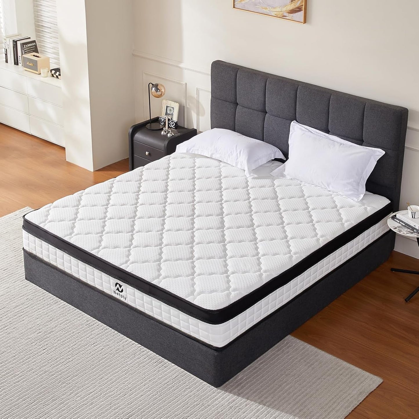 Full Size Mattress, 10 Inch Hybrid Mattress in a Box, Upgraded Memory Foam & Independent Pocket Spring - Zoned Support, Soft and Comfortable, Pressure Relief, Certipur-Us Certified