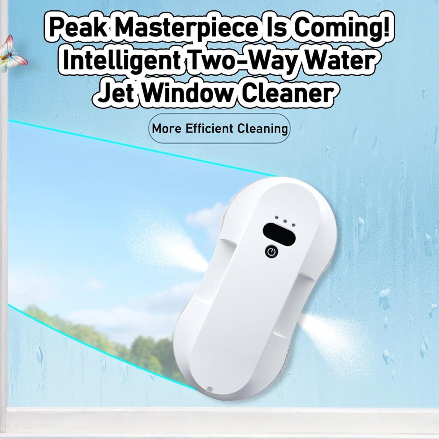 Electric Window Cleaner with Automatic Water Jet Glass Hoover Robotic Remote Control Cleaning Machine Window Cleaner with Water Jet