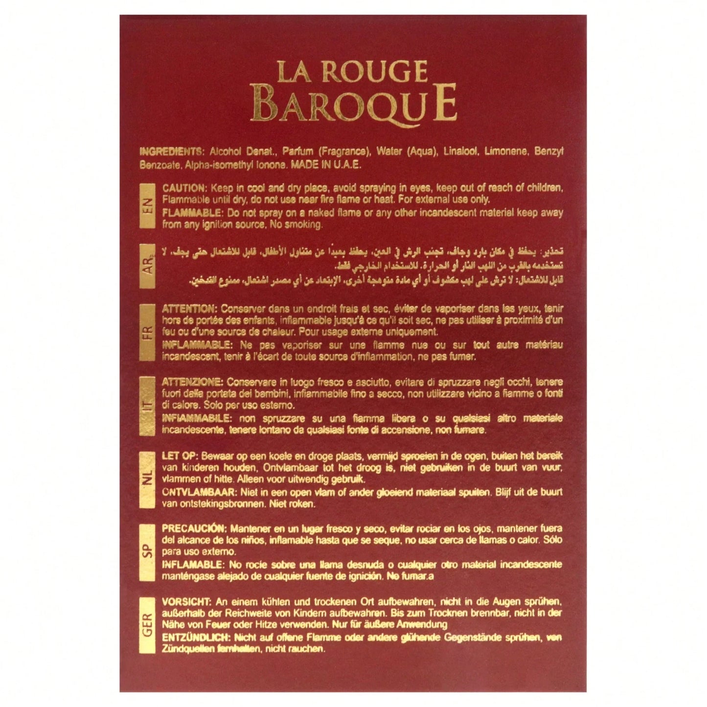 La Rouge Baroque Extreme Perfume