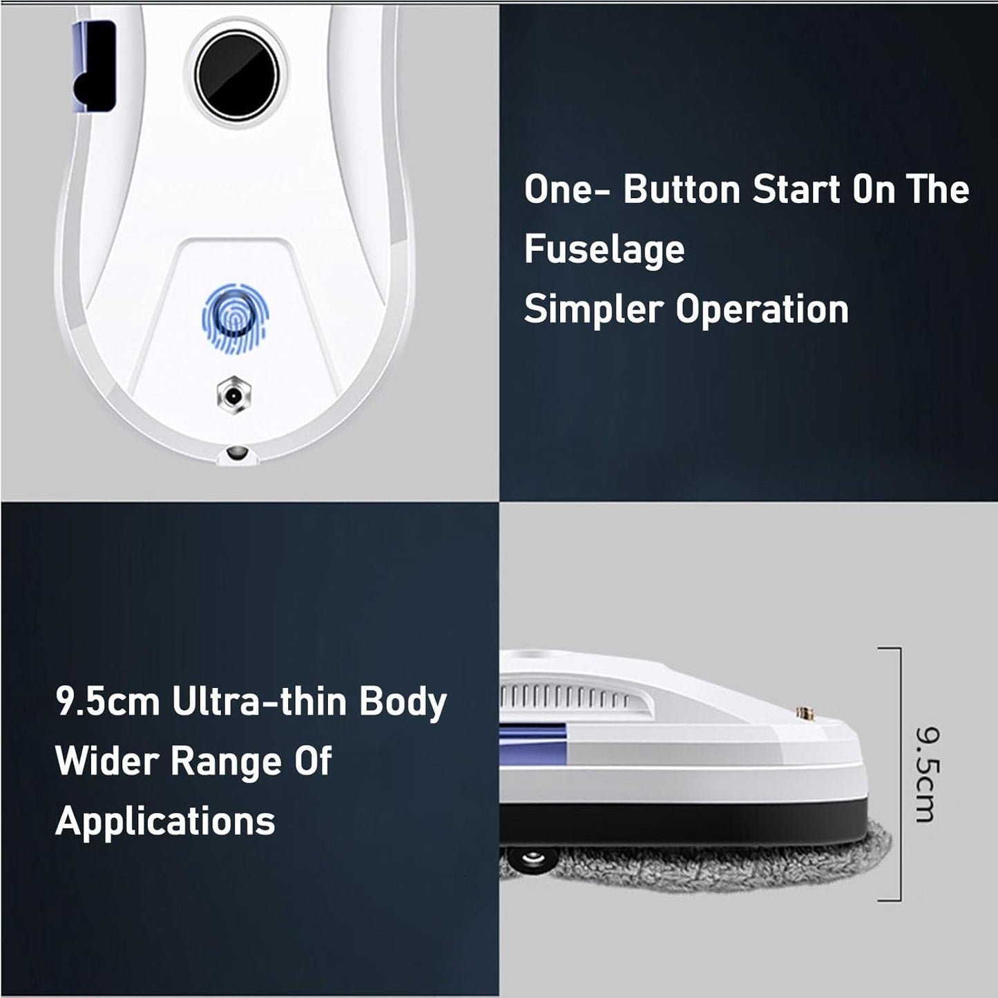 Window Cleaner Robot, with Automatic Water Spray Smart Glass Cleaning Robotic for Indoor and Outdoor Glass Tile Window Smart Cleaner Kit with Remote Control