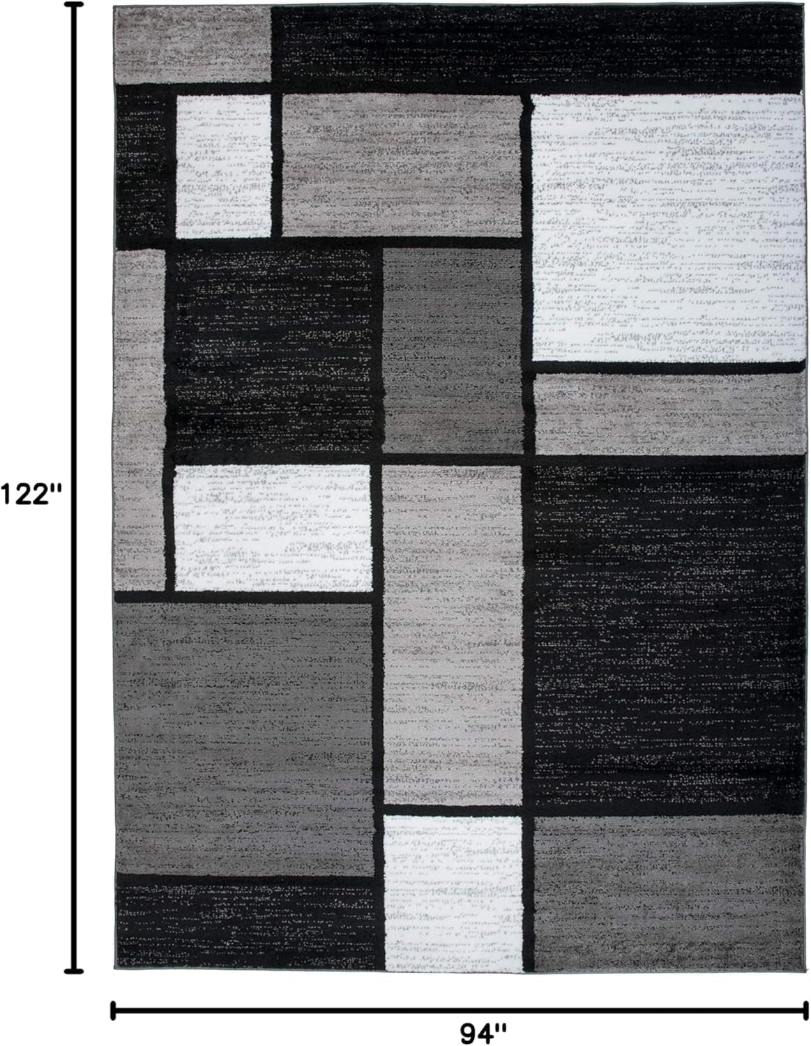 Contemporary Modern Boxes for Home Office,Living Room,Bedroom,Kitchen Non-Shedding Area Rug 7' 10" X 10' 2" Gray